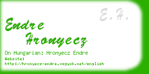 endre hronyecz business card